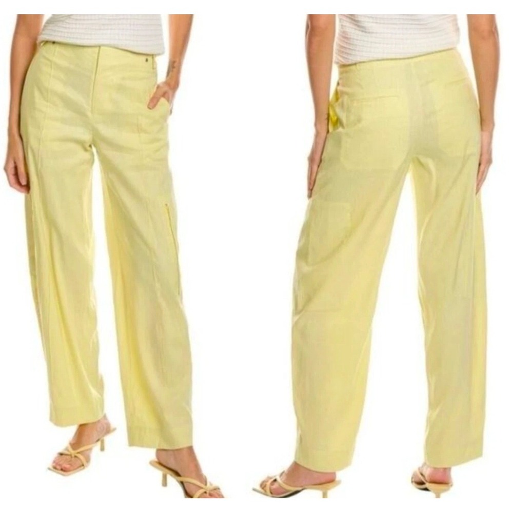 NWT Vince High Waist Tailored Utility Trousers Pomelo Yellow Women's Size 10